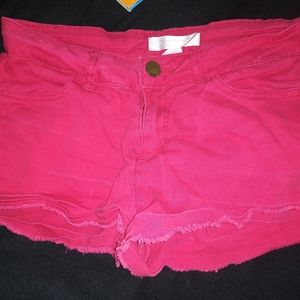 No boundary red Jean shorts
